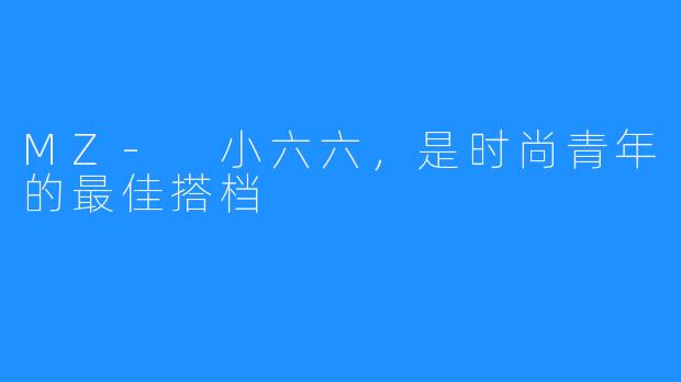 MZ- 小六六，是时尚青年的最佳搭档