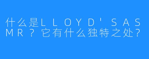 什么是LLOYD'SASMR?它有什么独特之处?