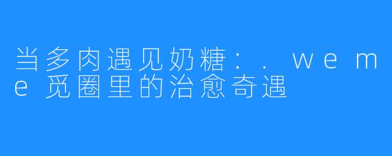 当多肉遇见奶糖：.weme觅圈里的治愈奇遇