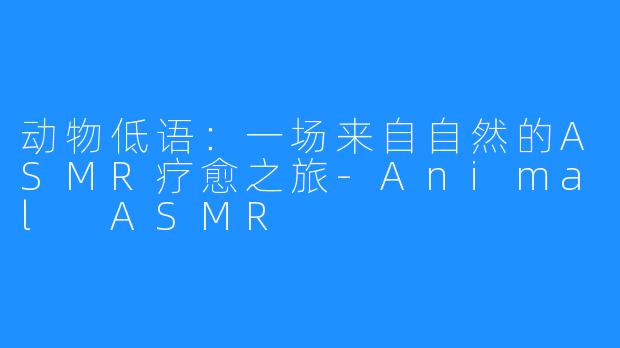 动物低语：一场来自自然的ASMR疗愈之旅-Animal ASMR